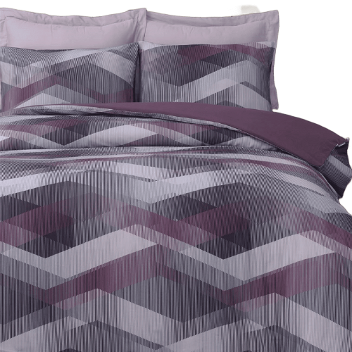 Obliečky z bavlneného saténu HELIX PURPLE 200x220 / 4*50x70 cm.